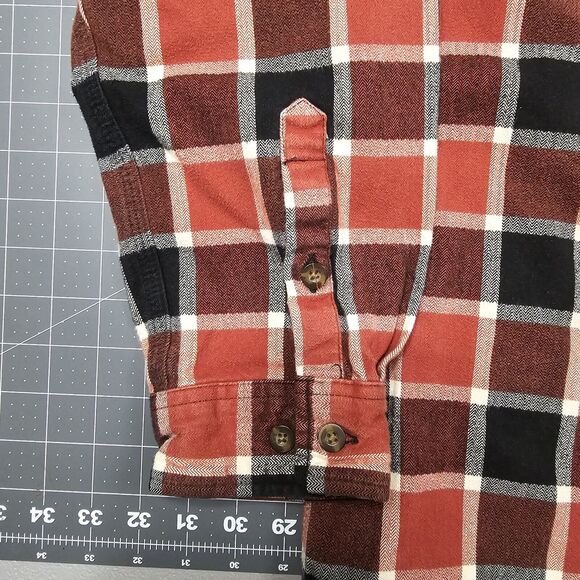 Carhartt Flannel Shirt Mens Large Red Plaid Heavy Work Essential Mechanic - Picture 4 of 11